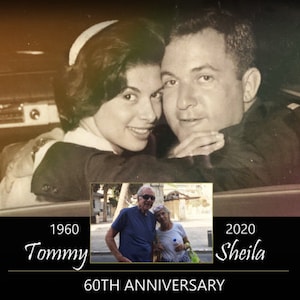 Wedding anniversary gift 50th, Personalized Gift for Parents Anniversary 40th, Merge 2 photos into one, Parents then and now gift, Photoshop