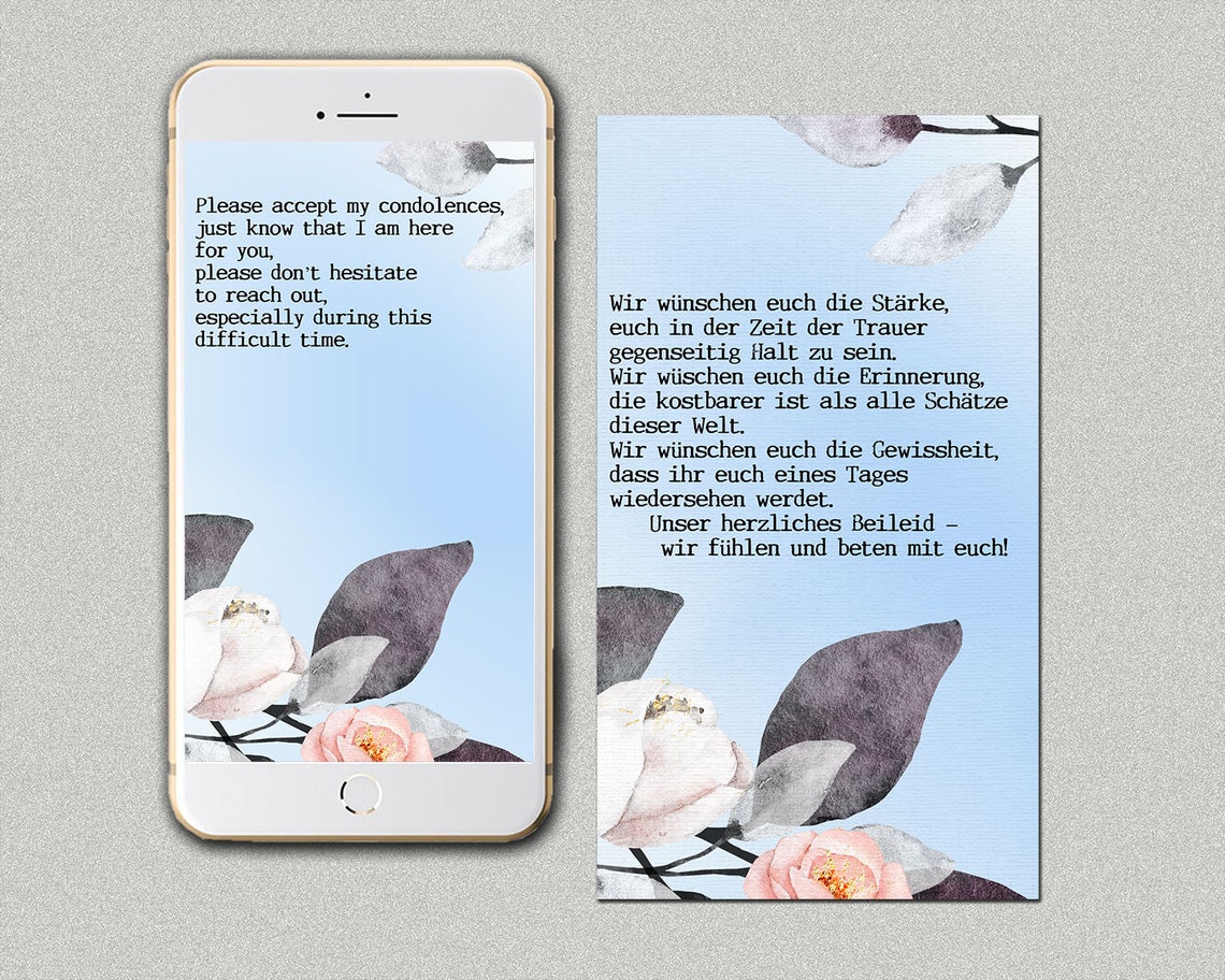 Electronic Sympathy Card Sms Condolence Card Thinking of You Etsy