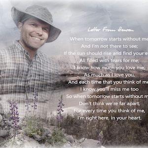 Poema para difuntos, Cuando mañana empieza sin mí, Pérdida de hermano, Carta del cielo, Duelo, Pérdida de padre, Poema conmemorativo