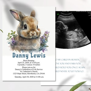 Plantilla de programa funerario para bebé / Programa editable conmemorativo para niño / Pérdida de hijo / Bebé nacido muerto / En memoria amorosa de bebé, niño