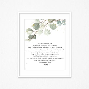 Our Father Prayer, Matthew 6:9-13 The Lord&#39;s Prayer, Bible verse picture, beautiful decor for new house, Bible Quote,  Christian wall decor