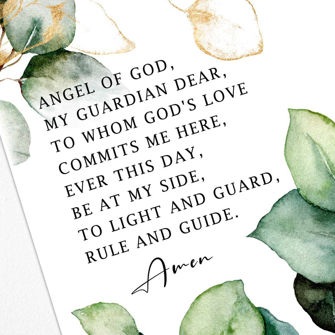 Angel of God Prayer My Guardian Dear Children's Prayer Etsy