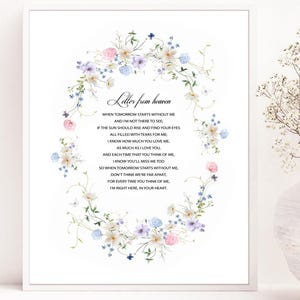 Imagen de "Cuando el mañana empieza sin mí", impresión conmemorativa, impresión digital, poema funerario, seres queridos en el cielo, poema de duelo en memoria amorosa