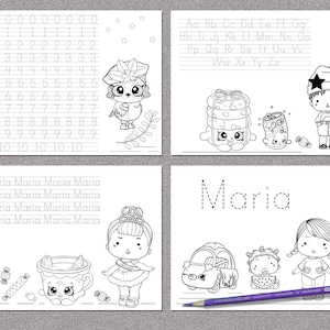 Disegni da colorare personalizzati 4 anni 5 anni 6 anni, bambole della scuola materna lol colorazione Impara a scrivere carta Scrittura
