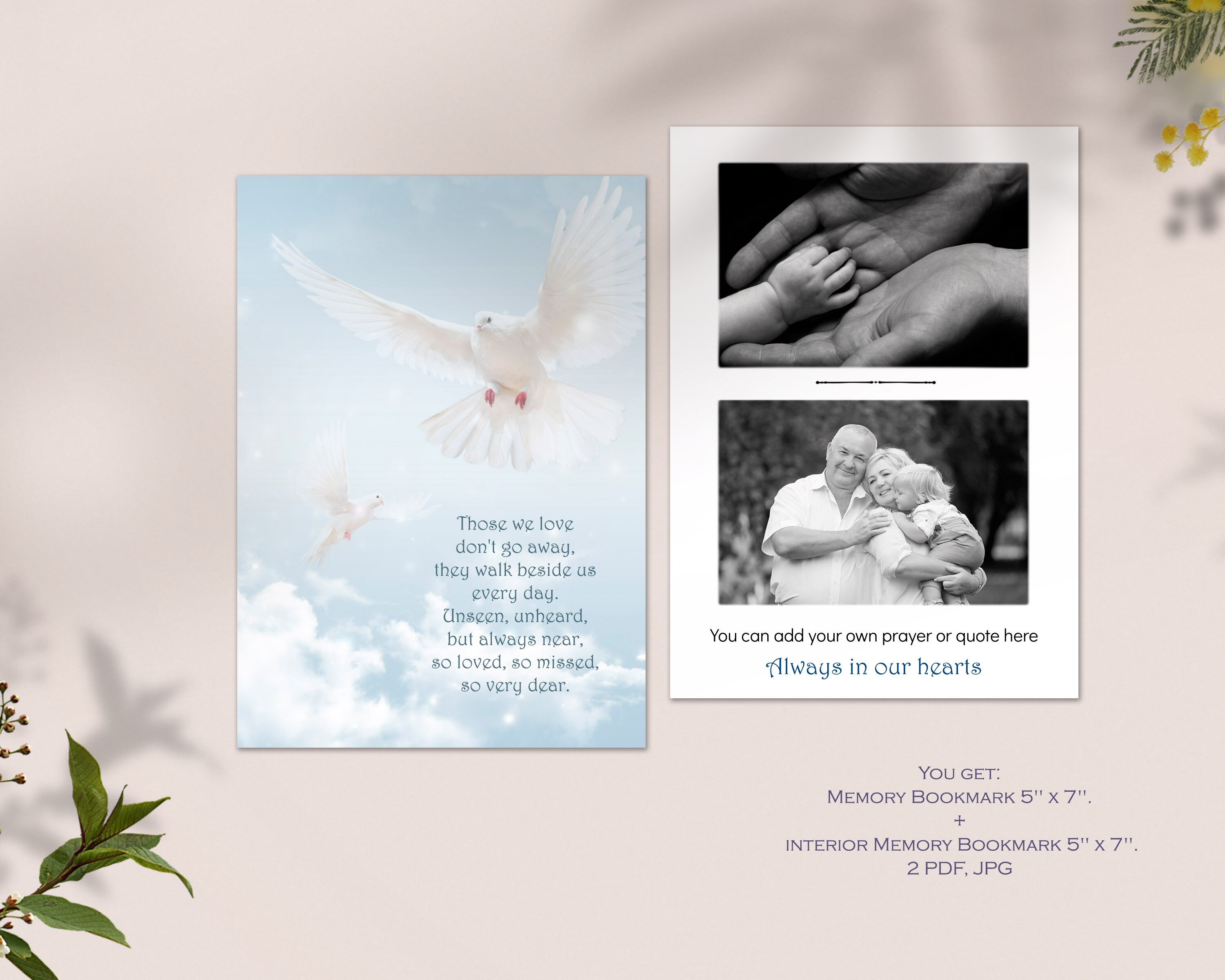 Child or Baby Funeral Program Template Dove in Sky Program Etsy