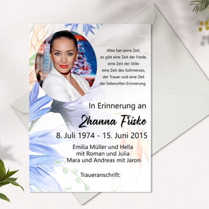 Schoene Traueranzeigen Mit Wildblumen Nachruf Für Frauen Trauer ...