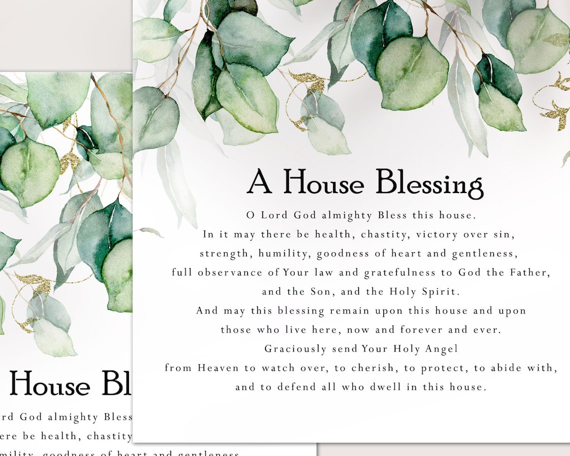 House Blessing Prayer Print Prayer for New House Bible Verse Etsy