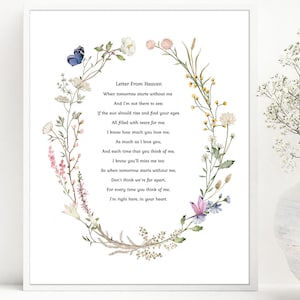 Cuando el mañana empieza sin mí / Carta del cielo / Poema fúnebre / Poema conmemorativo / Pérdida de un ser querido / Pérdida de una hija / Pérdida de una hermana