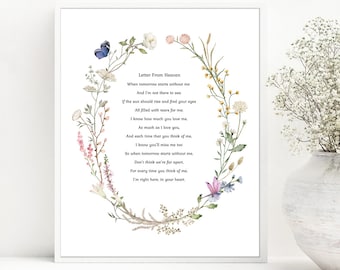 When tomorrow starts without me | Letter from heaven | Funeral poem | Memorial poem | Loss of loved one | Loss of daughter | Loss of sister