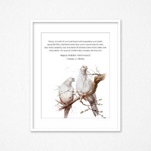 Parents Golden Anniversary Gift, Picture with poem Happy Golden Anniversary of wedding, Gift for parents 50th Anniversary, 25th wedding gift