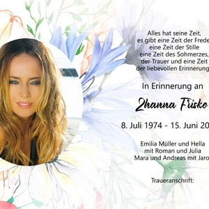 Schoene Traueranzeigen Mit Wildblumen Nachruf Für Frauen Trauer ...