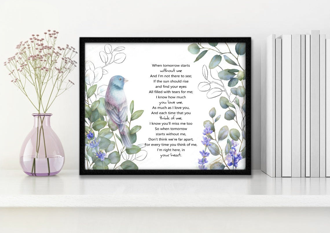 When Tomorrow Starts Without Me Poem Gift for Father