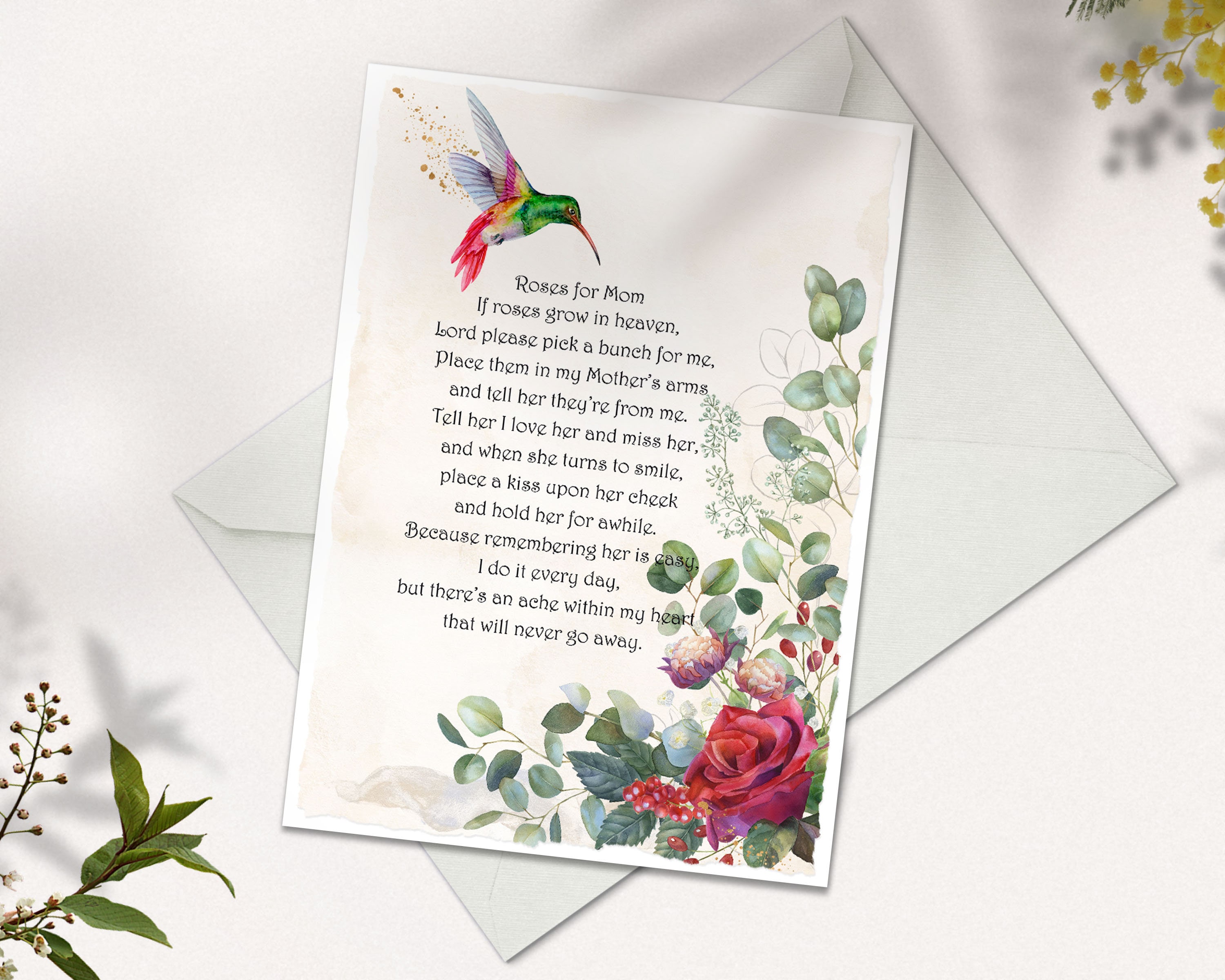 Funeral Poem if Roses Grow in Heaven Poem for Etsy