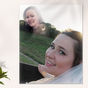 Honor a deceased parent at your wedding, deceased with the living photos, add deceased loved one to any photo, loss mom, loss father, memory