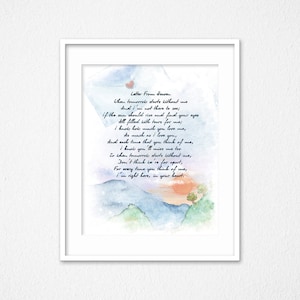 Cuando el mañana comienza sin mí, poema conmemorativo, pérdida de un ser querido, carta del cielo, regalo de simpatía, regalo de duelo, siempre en nuestra memoria