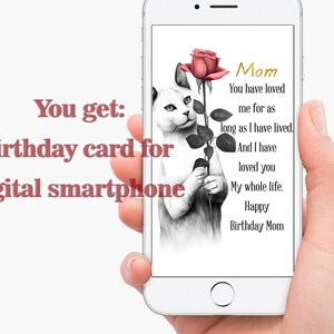 Digitale Geburtstagskarte für Mama | Bearbeitbare Grußkarte für Mama mit Gedicht | Smartphone, IPhone Karte | Geburtstagskarte für Mama mit Grüßen