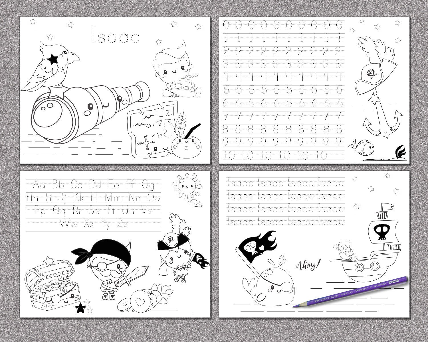 Personalized Coloring Pages 4th 5th 6 Th Pirate Boy Pirate Etsy