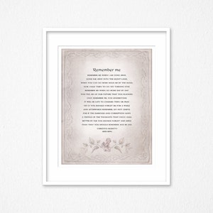 Bereavement Poem, poem by Christina Rossetti,  MEMORIAL POEM, Funeral gift, Bereavement verse,  Expression of sympathy, Print Memorial