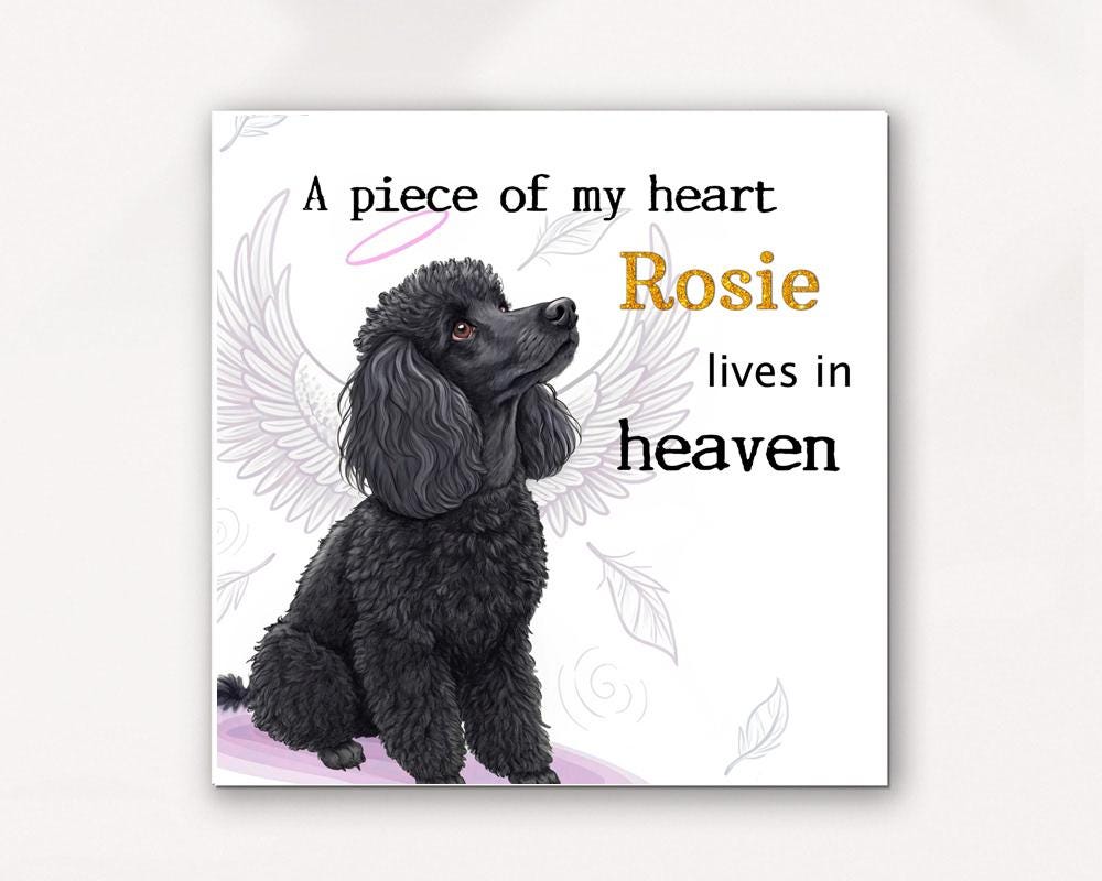 Loss of Poodle Gift | Personalised Poodle Pet Gift | Black Poodle