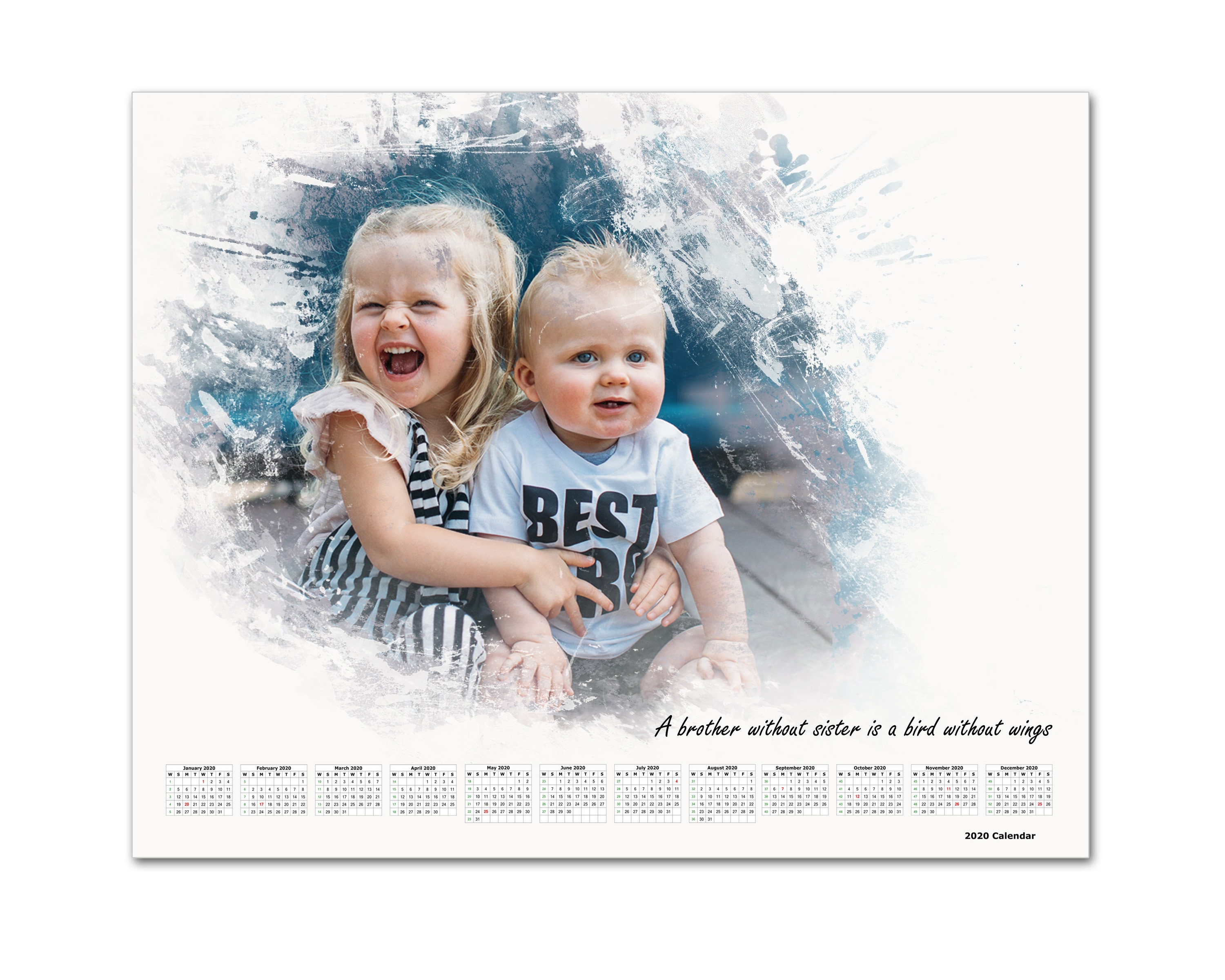 Family calendar photo kids quotes unique gifts idea Quotes Etsy