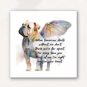 Perte d'un bouledogue | Perte du chien | Un morceau de mon coeur vit au paradis | perte d'un animal de compagnie | cadeau commémoratif personnalisé Bulldog | cadeau de sympathie