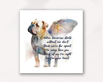 Loss of Bulldog | Loss  of dog | A piece of my heart lives in heaven | loss of pet | personalized memorial gift Bulldog | sympathy gift
