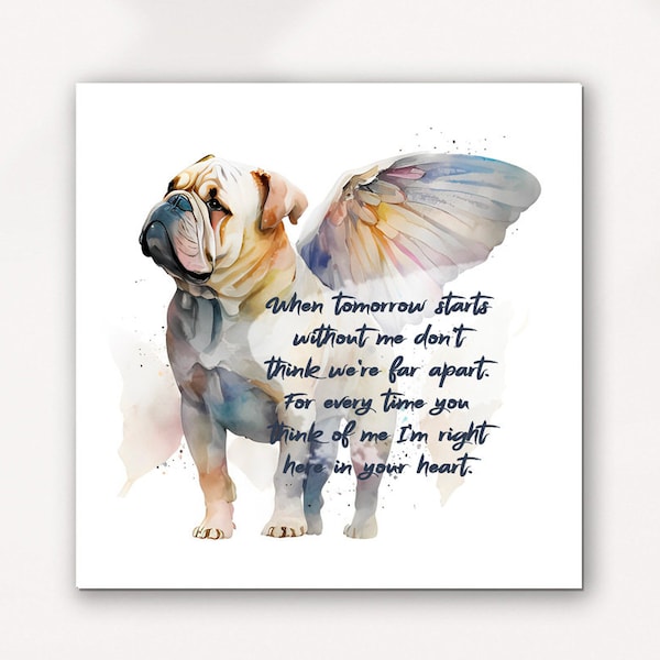 Loss of Bulldog | Loss  of dog | A piece of my heart lives in heaven | loss of pet | personalized memorial gift Bulldog | sympathy gift