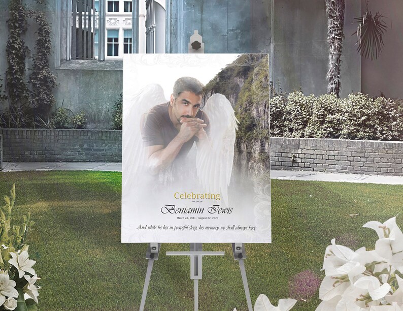 Funeral Memorial Photo Banner Funeral Poster Template in Etsy