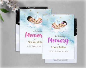 Stillborn Baby Zwillinge Erinnerung Stillgeburtstag Zwillinge Baby Zwillinge Verlust Bestattungs-Programm Vorlage, Memorial druckbares Programm für Jungen und Baby Zwillinge