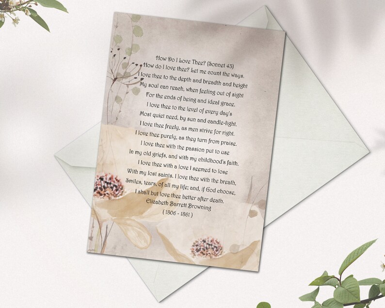 How Do I Love Thee Poem by Elizabeth Barrett Browning Love Etsy