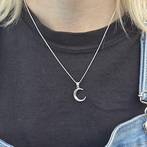 Collier pendentif croissant de lune en argent sterling 9.25 : Collier demi-lune minimaliste et délicat