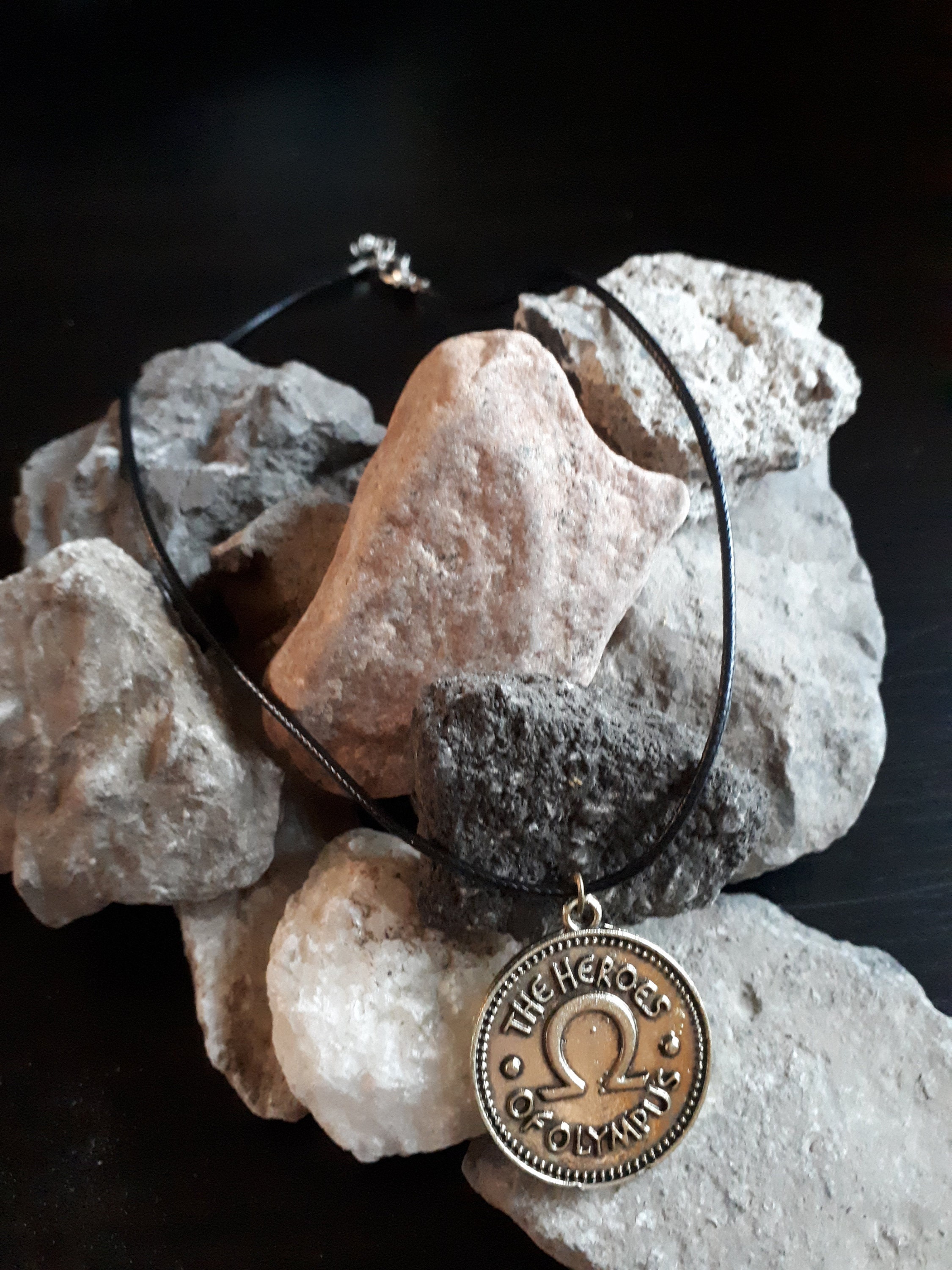 Calvas Percy Jackson Camp Half Blood Coin Pendant Necklace - Vintage Style, Zinc Alloy, 50cm Chain Length - View #10