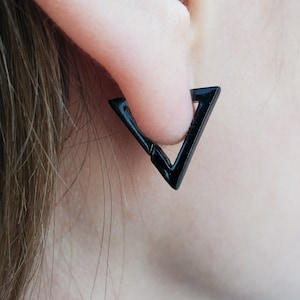 Black discount triangle earrings
