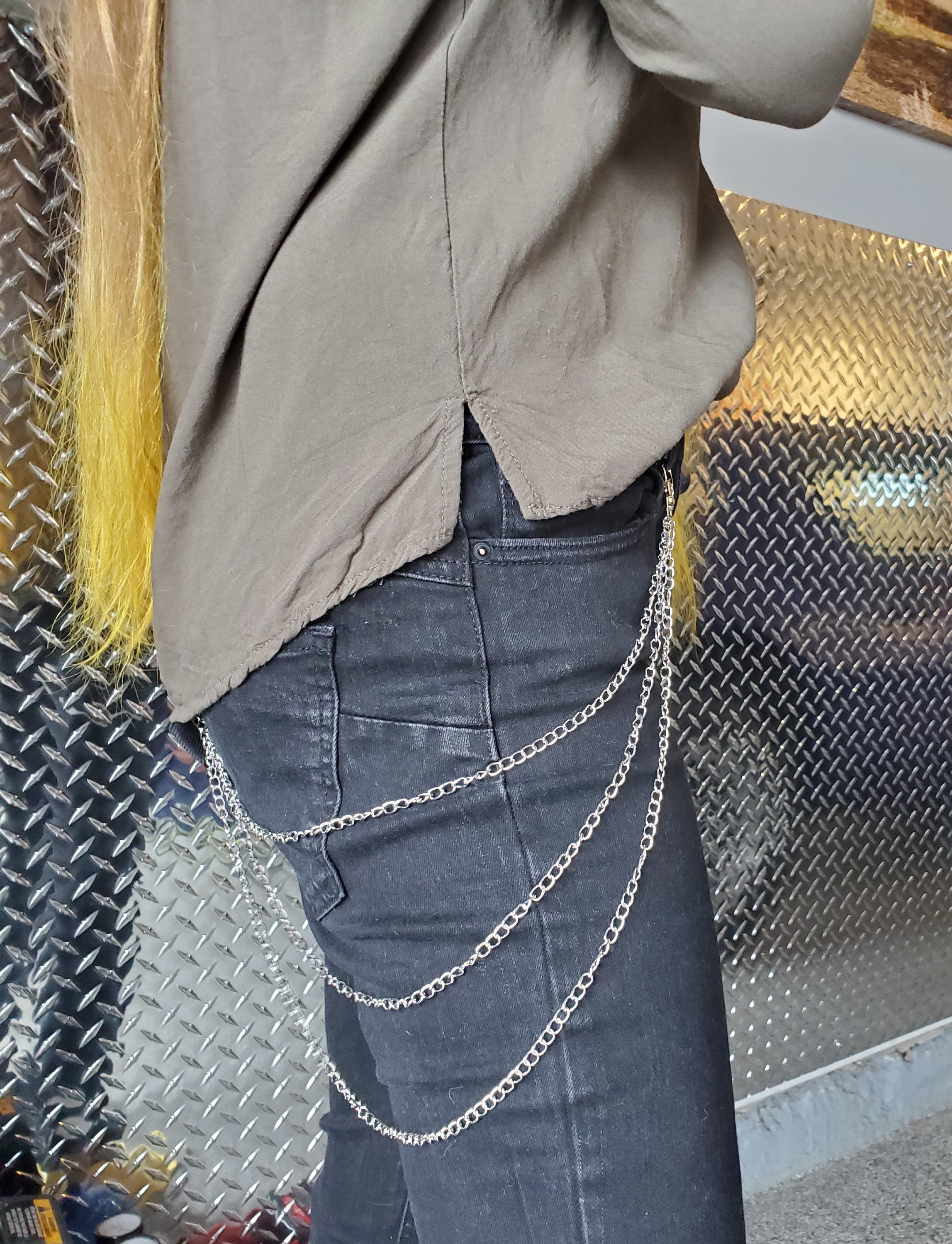 Pant chain belt 5mm 3 layer chain for pants Punk rocker Etsy