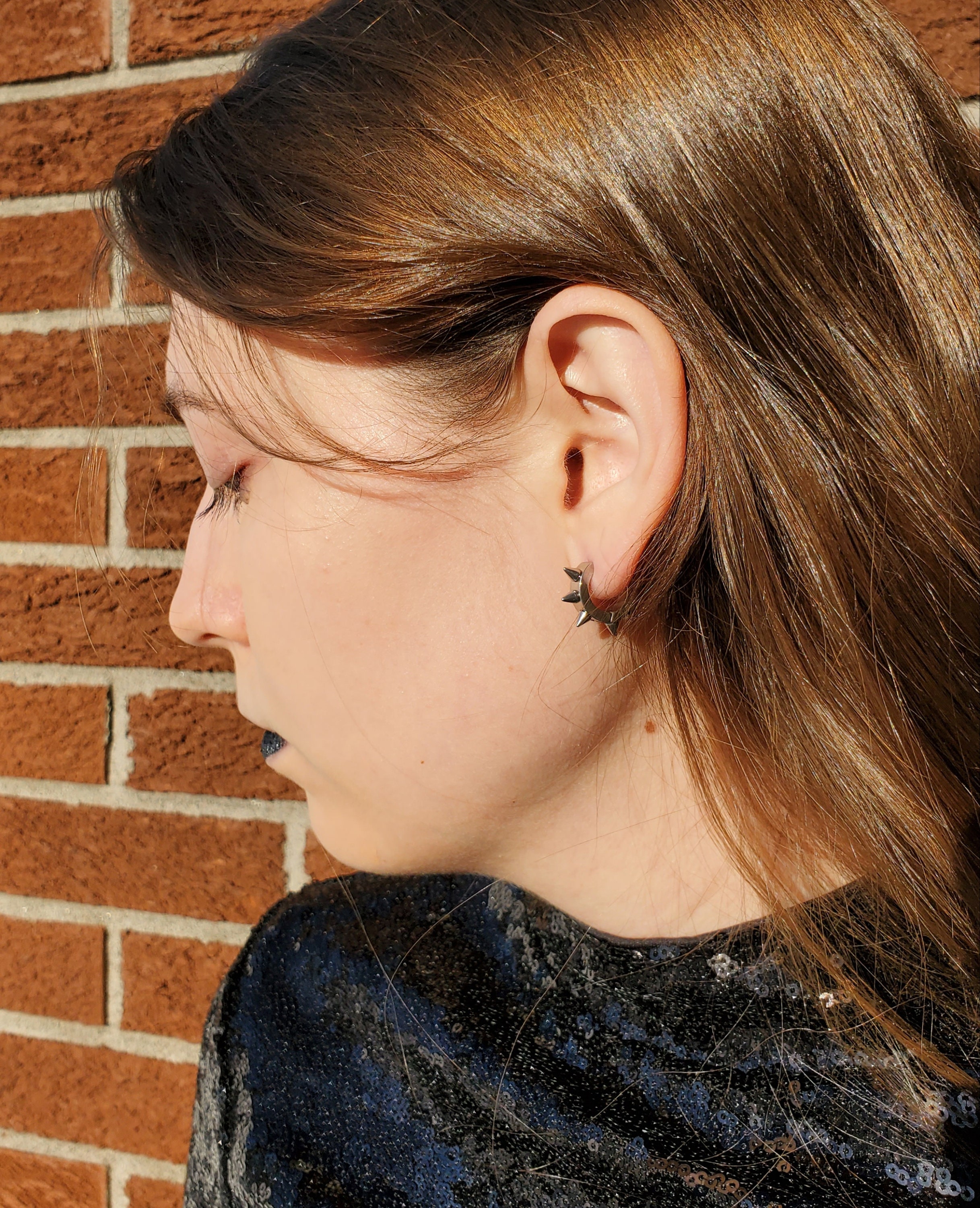 Spike Hoop Earrings, Spiked Ear Hoops, Punk Emo Rock Rebel Spike Hoop Earrings, Spiked Ear Hoops, Punk Emo Rock Rebel