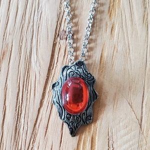 Devil May Cry Dante perfect amulet, Dante Vergil red crystal pendant necklace, DMC cosplay jewelry, Gamer gift
