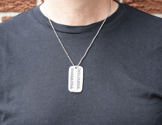 Wolverine Dog Tag Necklace, Silver Logan Dog Tag Chain, X-men Steel Pendant  Necklace 