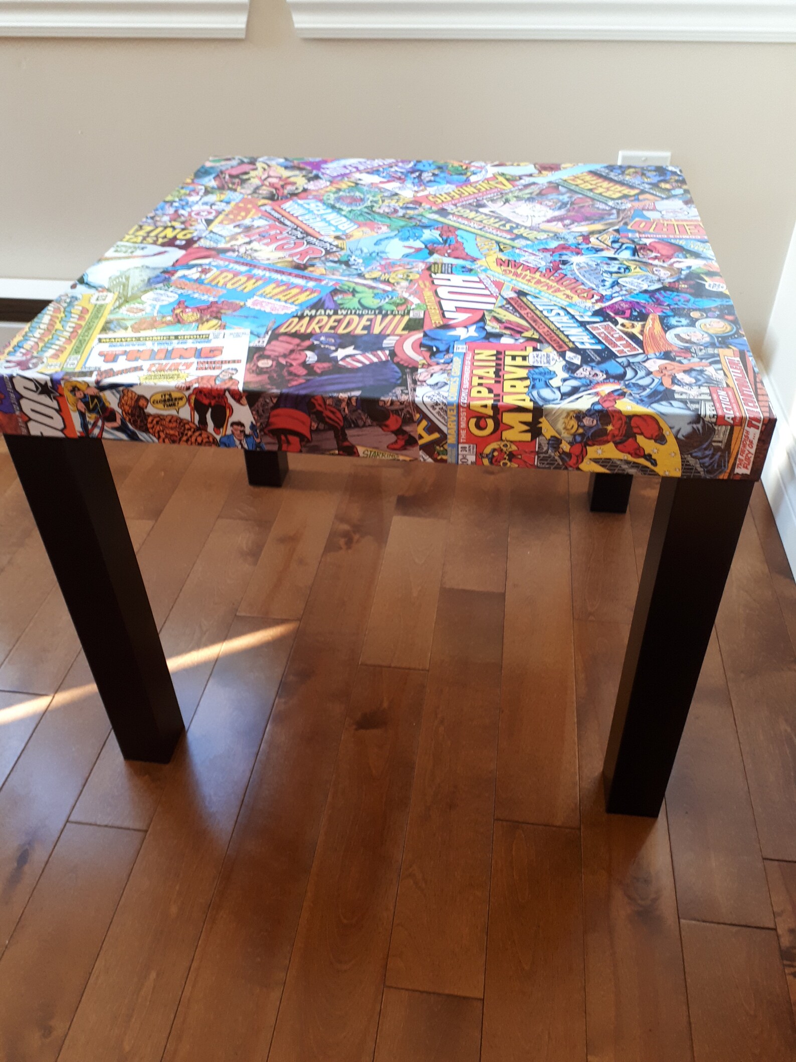 Marvel end table Marvel Comic Furniture Marvel decoupage Etsy