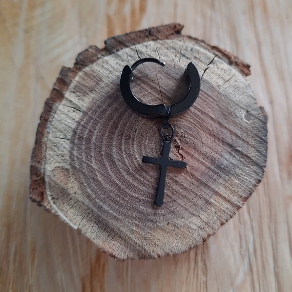 ピアス [BLACKMUSE] Antique craft hoops Earrings 3pairs! CLIP ON BLACK HOOP EARRINGS hoops PUNK,GOTH,EMO | eBay