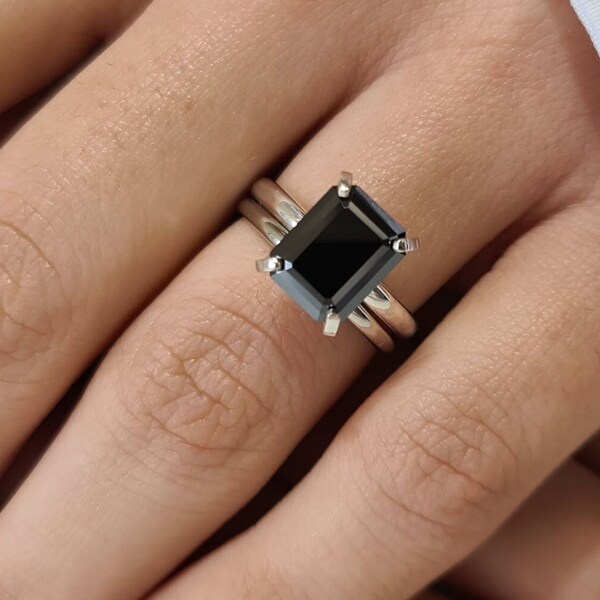 Black Stone Ring Etsy UK