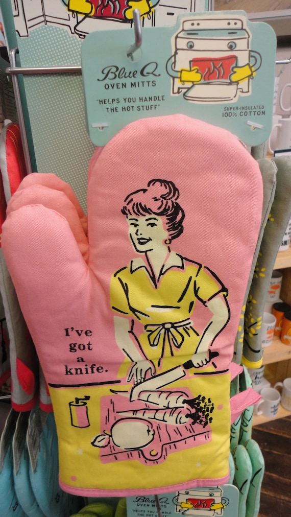 Oven Mitt Retro Fun I Ve Got A Knife Etsy