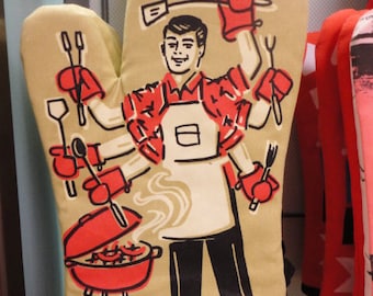 Ofenhandschuh - Retro Fun Ich füttere euch Fu@kers