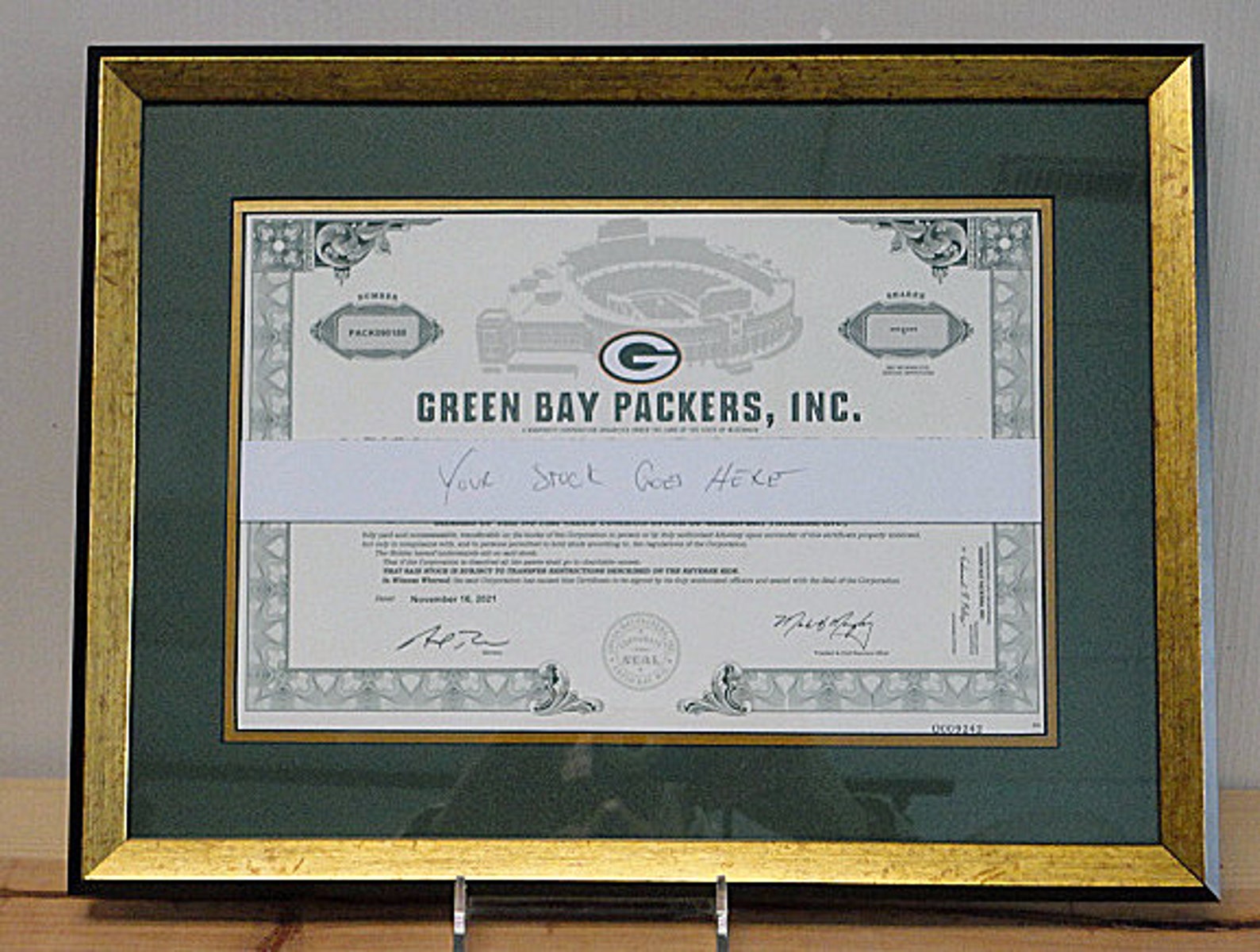 Green Bay Packer Stock Frame Etsy