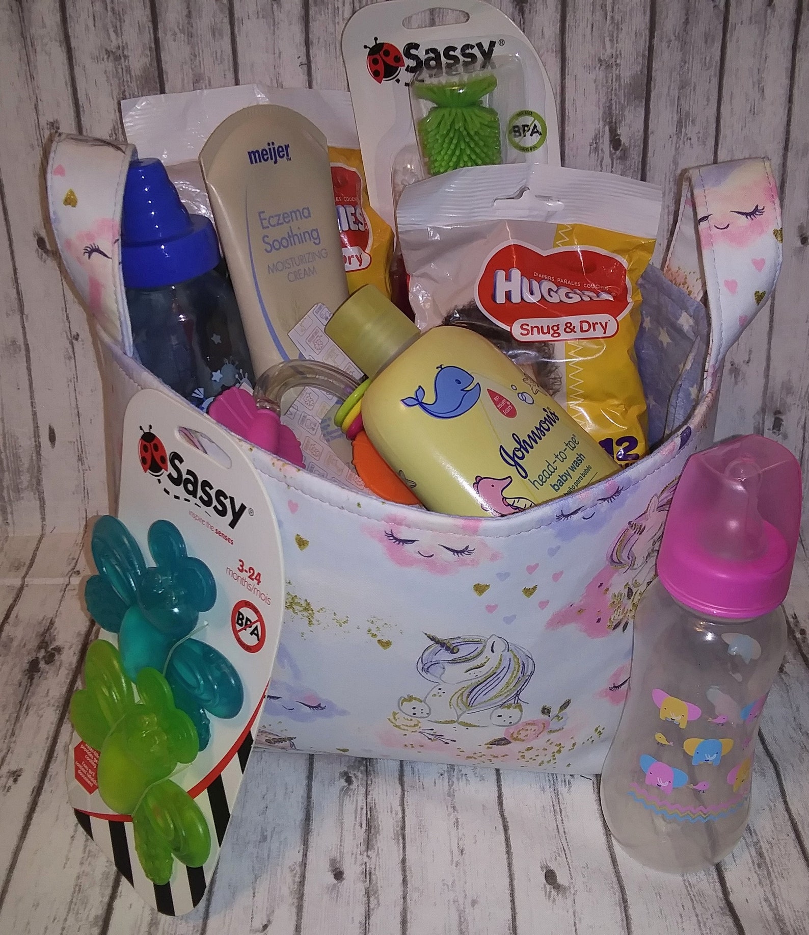Cesta de bebé unicornio / unicornio regalo de baby shower / | Etsy