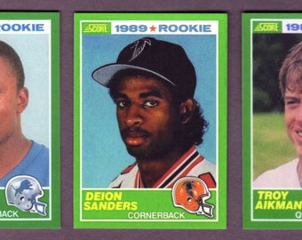 Choose One...1989 Score Football Rookie REPRINT Card *Barry Sanders rc, Dei...