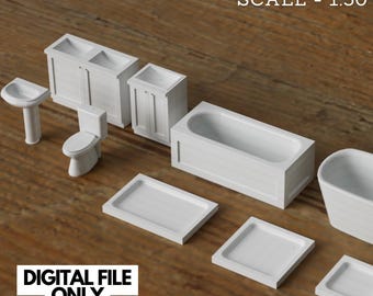 Muebles de baño a escala 1:50 (STL)