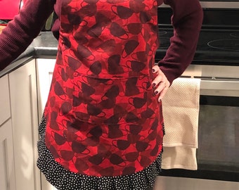 Red Vintage Style Apron