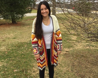 Tribal cardigan XL