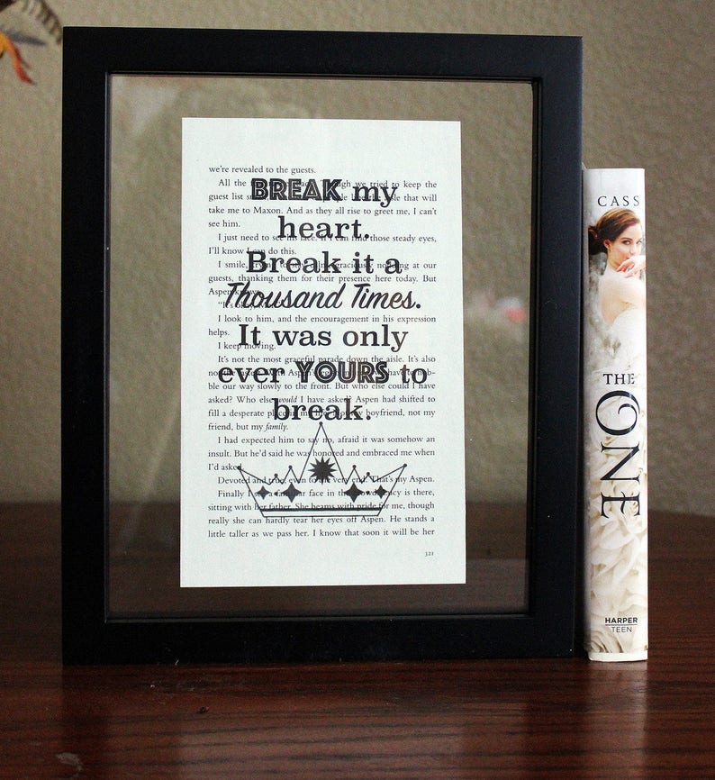 The Selection Series  Break my Heart  Book Lover Gift  The image 0