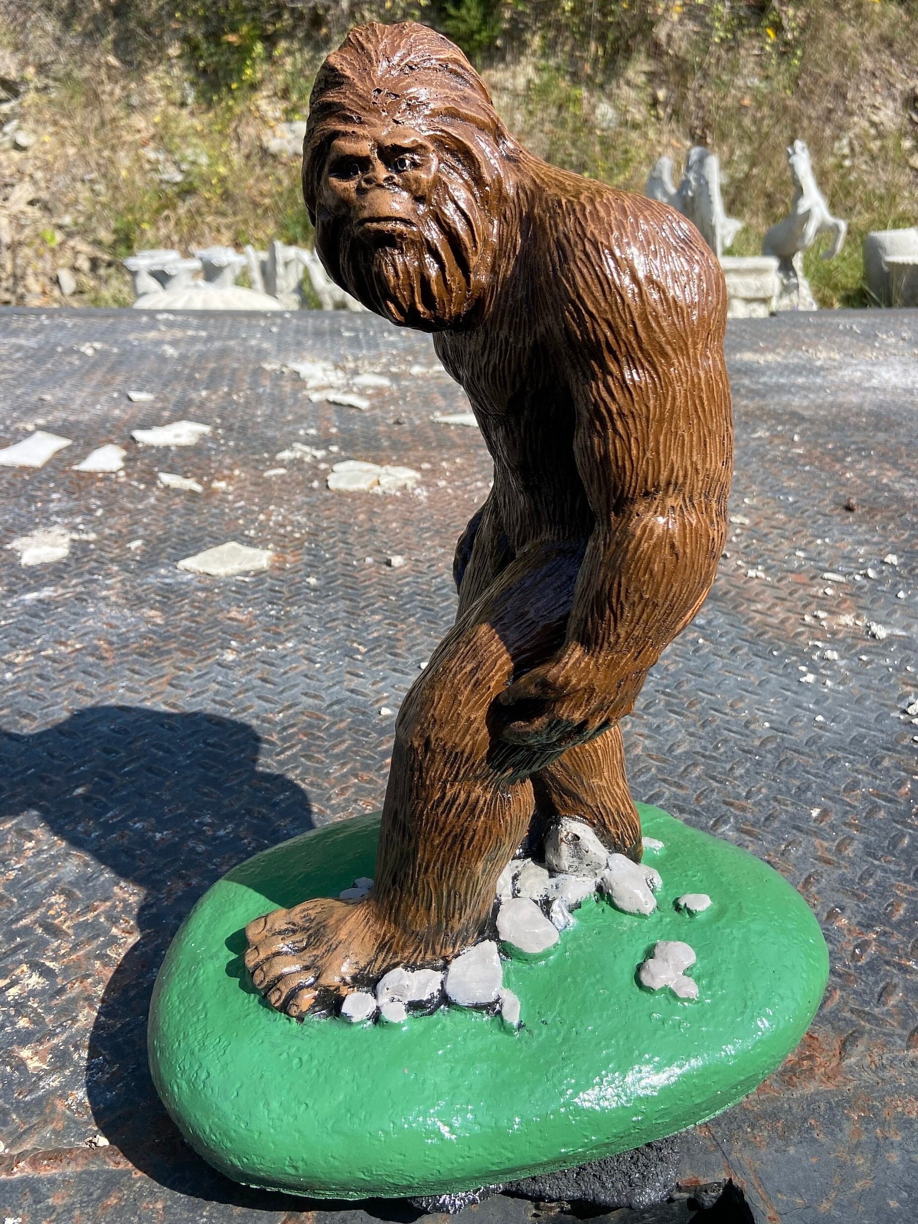 Bigfoot Sculpture Winter Decor Cast White Yeti Figure Sasquatch